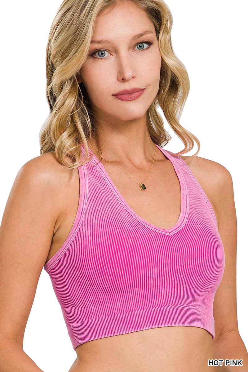 Zenana Seamless Rib Crop Tank