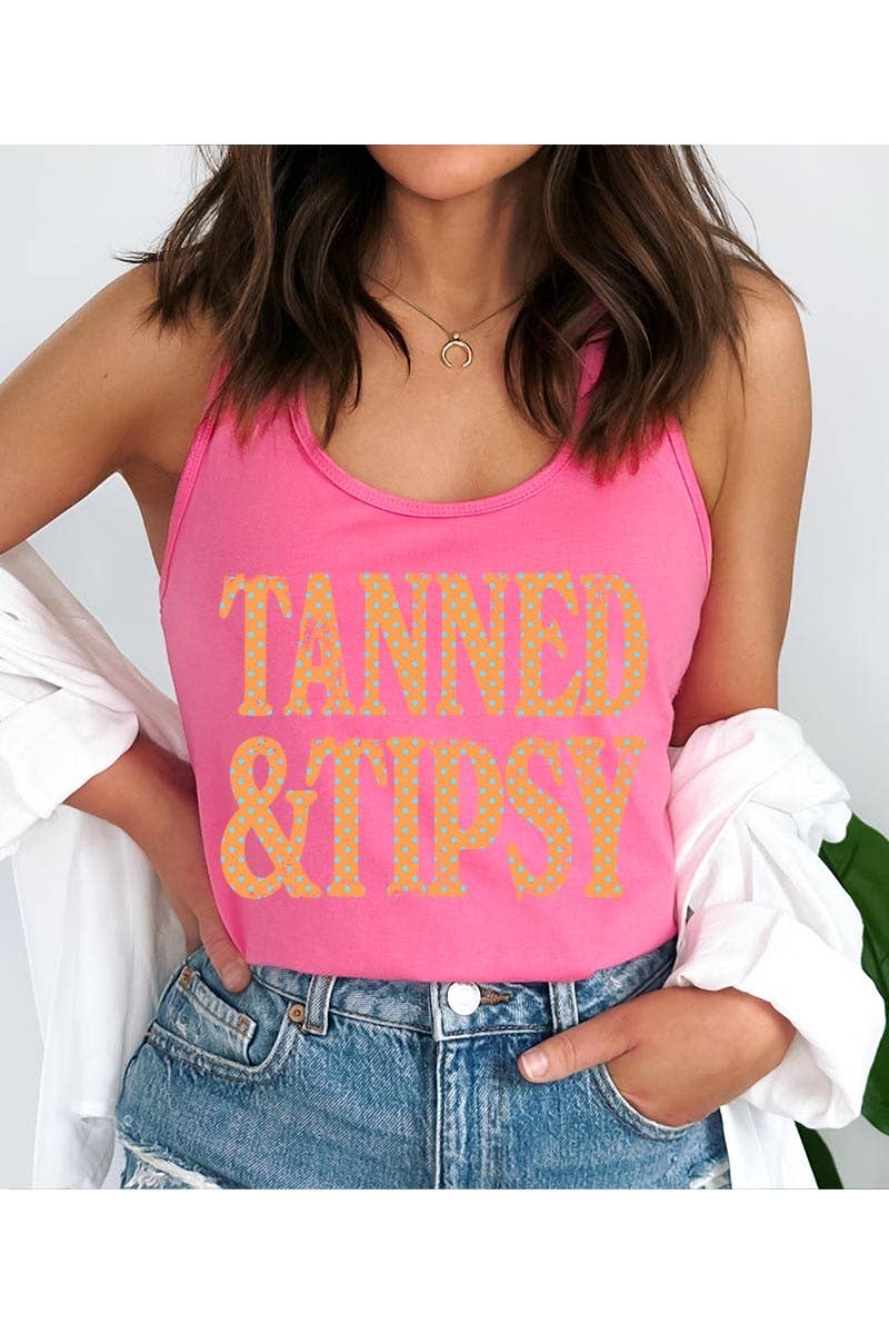 Tanned & Tipsy Racerback Tank