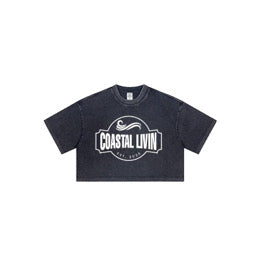 Coastal Livin Black Crop T Shirt