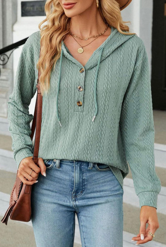 Mint Green Hooded Long Sleeve