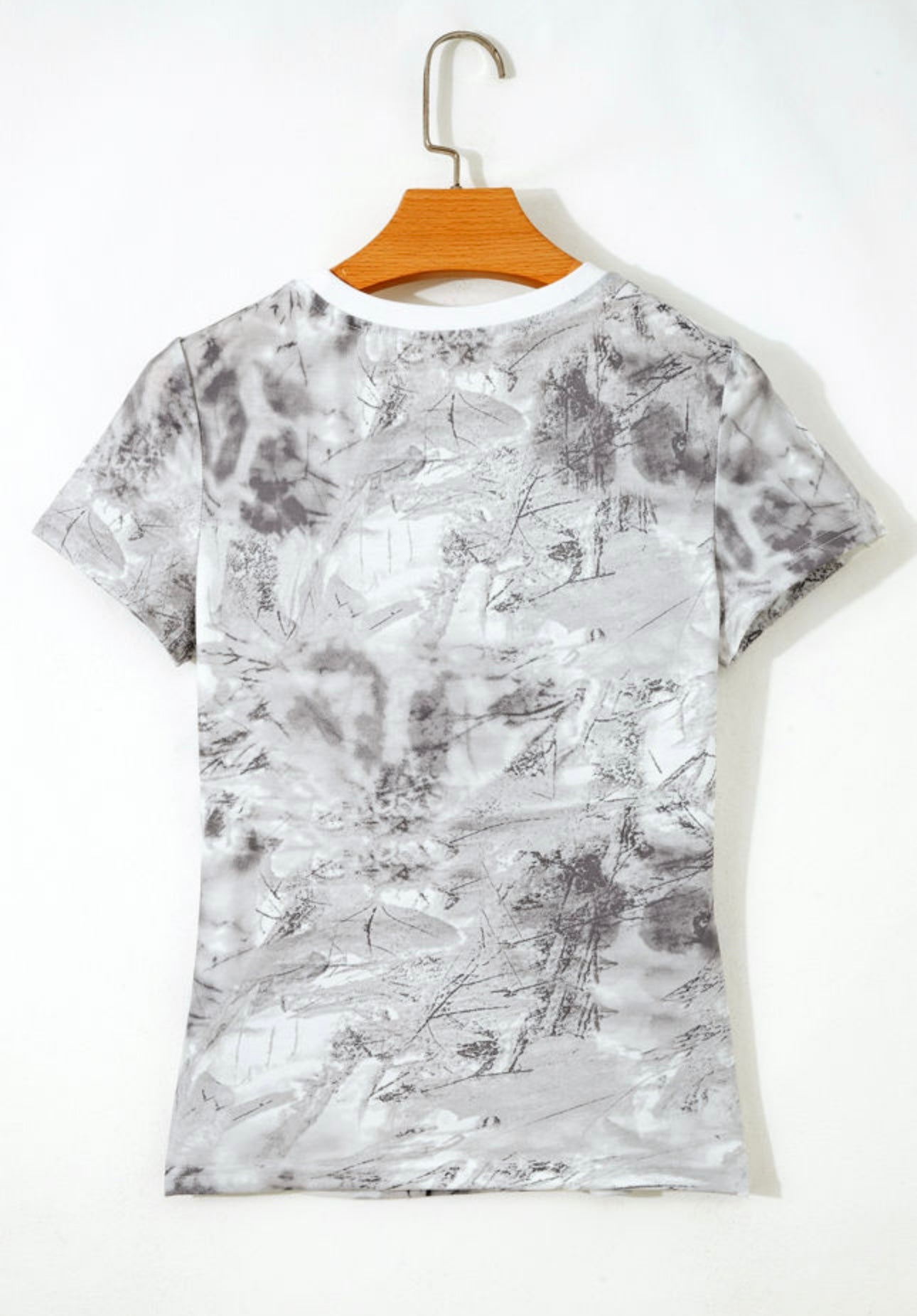 Gray Woodland Print Slim Fit T Shirt