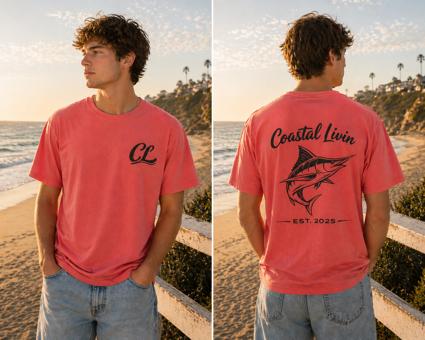 Coral Marlin Men’s T Shirt