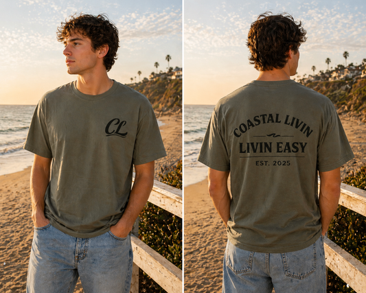 Military Green Livin Easy Men’s T Shirt